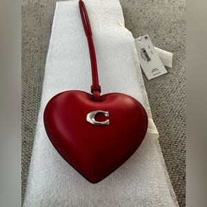 Coach Red Heart Key Card Holder